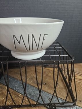 Rae Dunn "MINE" White Ceramic Bowl